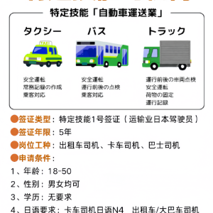 特定技能1号(司机岗)/一次让你了解透彻！